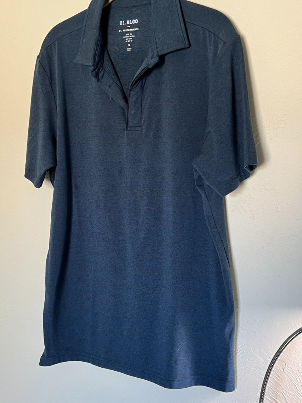 01.ALGO Men's Navy Polo Shirt